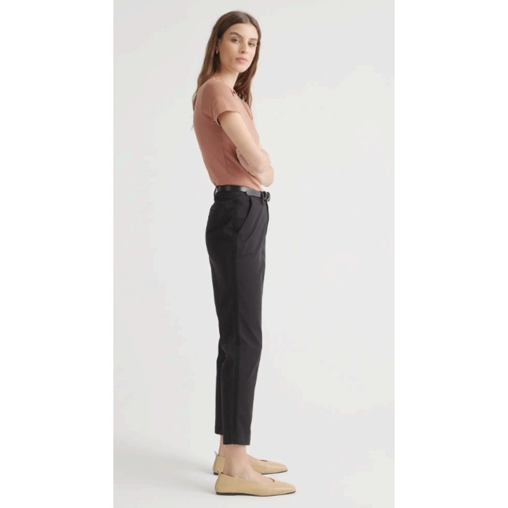 New Quince Stretch Organic Cotton Twill Girlfriend Chino Pants Black Medium